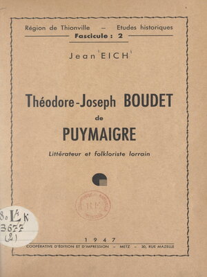 cover image of Théodore-Joseph Boudet de Puymaigre